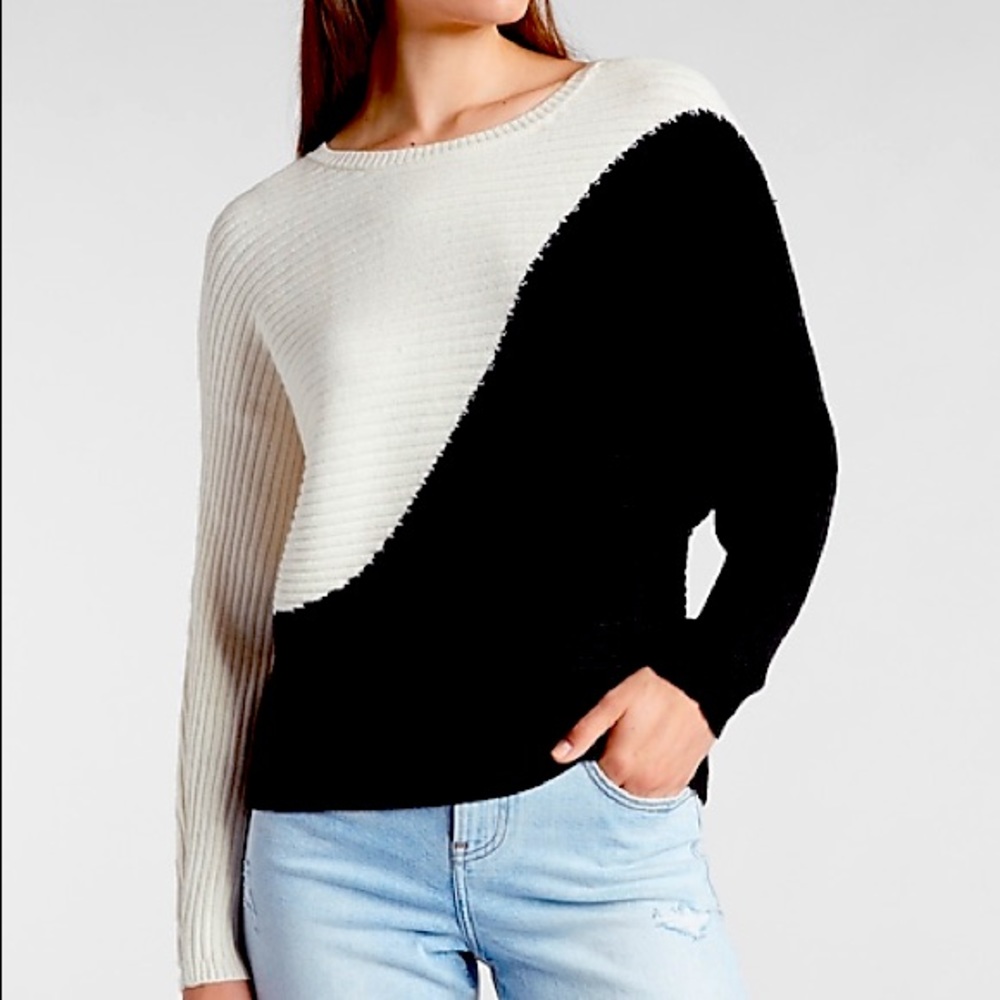 Express Ribbed ColorBlock Sweater